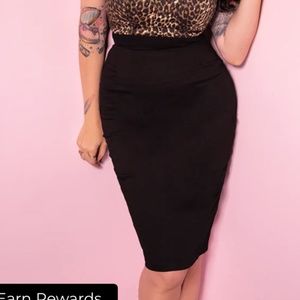 Vixen by Micheline Pitt Pencil Skirt in Black